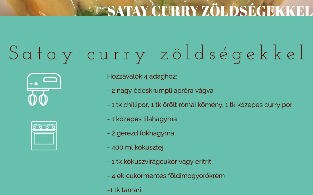 Vegán satay curry zöldségekkel